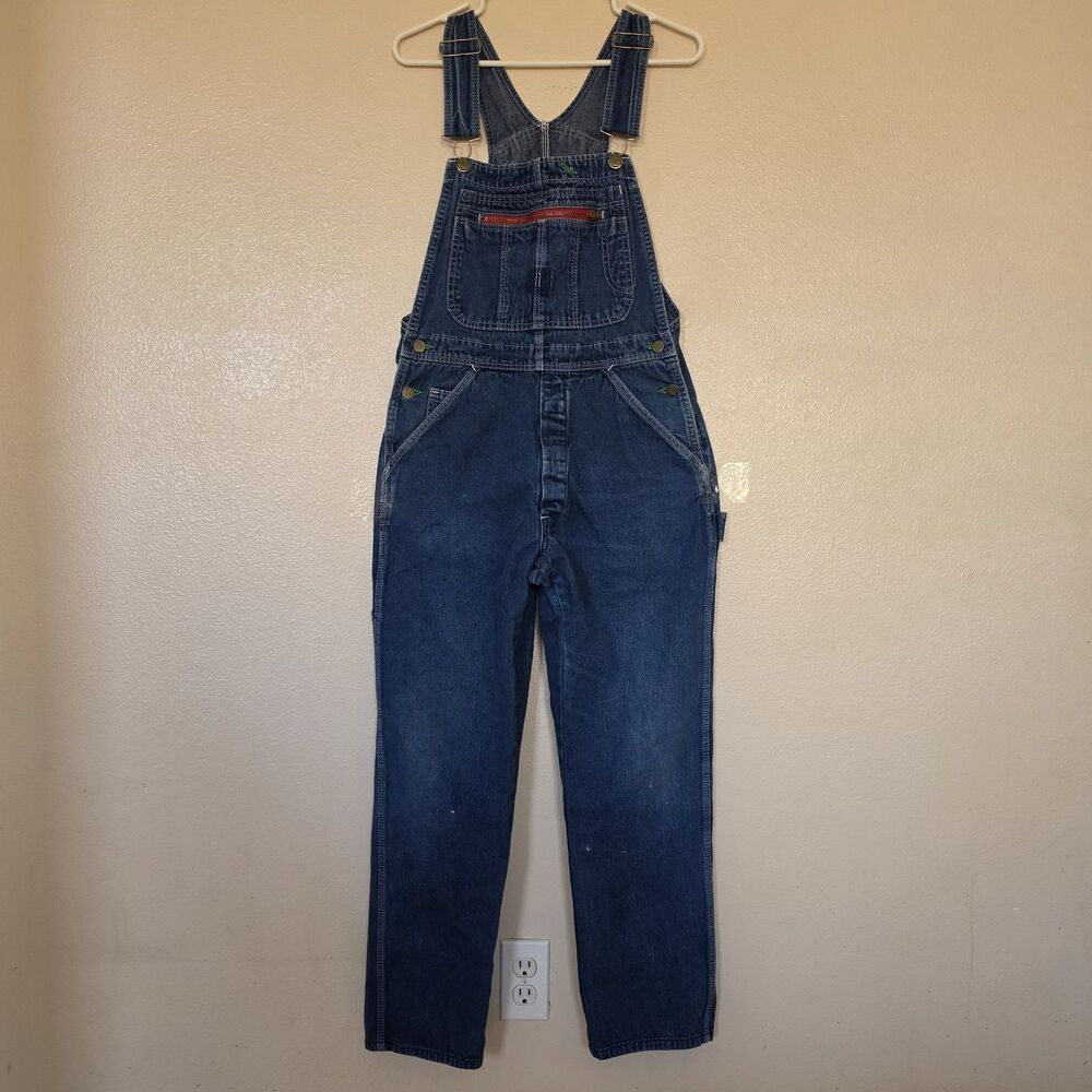 Vintage Pointer Brand Overalls 30x30 Blue Denim Carpenter Workwear (Fit 30x28)
